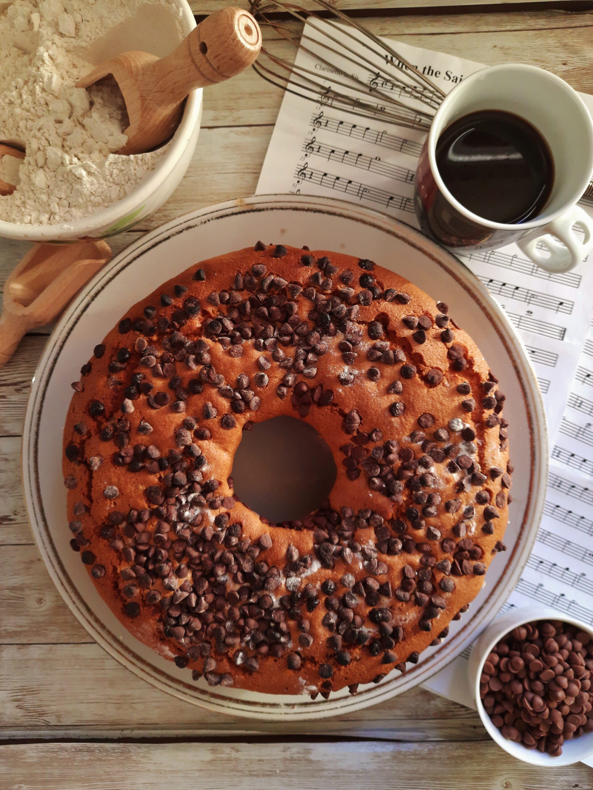 CIAMBELLONE DEL BUONGIORNO con Farina di Riso e Gocce di Cioccolato